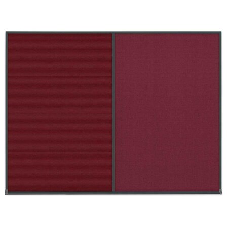 United Visual Products Triple Door Radius Plus Corkboard, 96" x UV8006PLUS-WHITE-KEYLIME